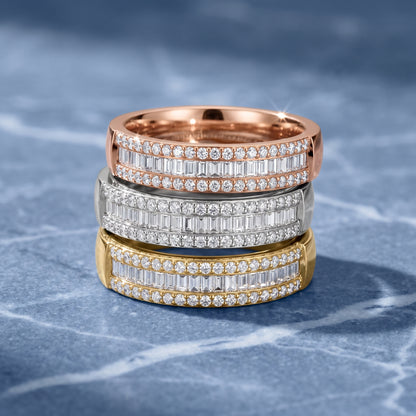 Zuri Channel Set Baguette & Round Diamond Anniversary Ring in White Gold - 3rings.jpg