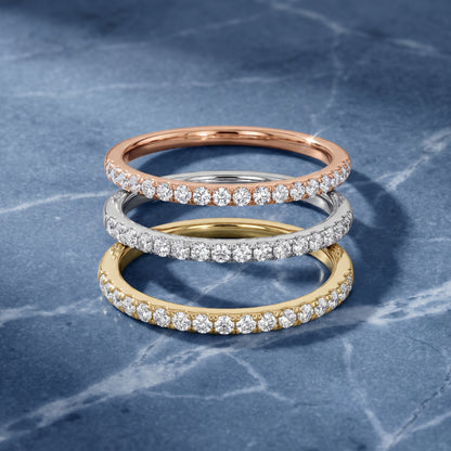 Poppy Micropavé Round Diamond Half Eternity Band in Platinum - 3rings.jpg