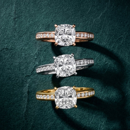 Corona Channel Set Cushion Diamond Engagement Ring in Silver - 3rings.jpg