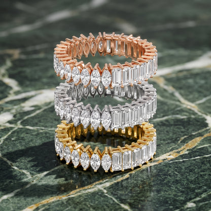 Philippa Shared Prong Marquise & Baguette Diamond Eternity Band in White Gold - 3rings.jpg