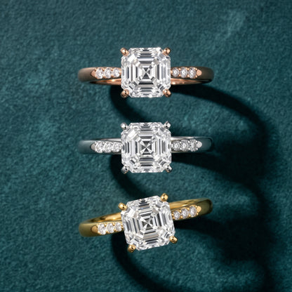 Aveline Flush-Set Asscher Diamond Engagement Ring in Platinum - 3rings.jpg