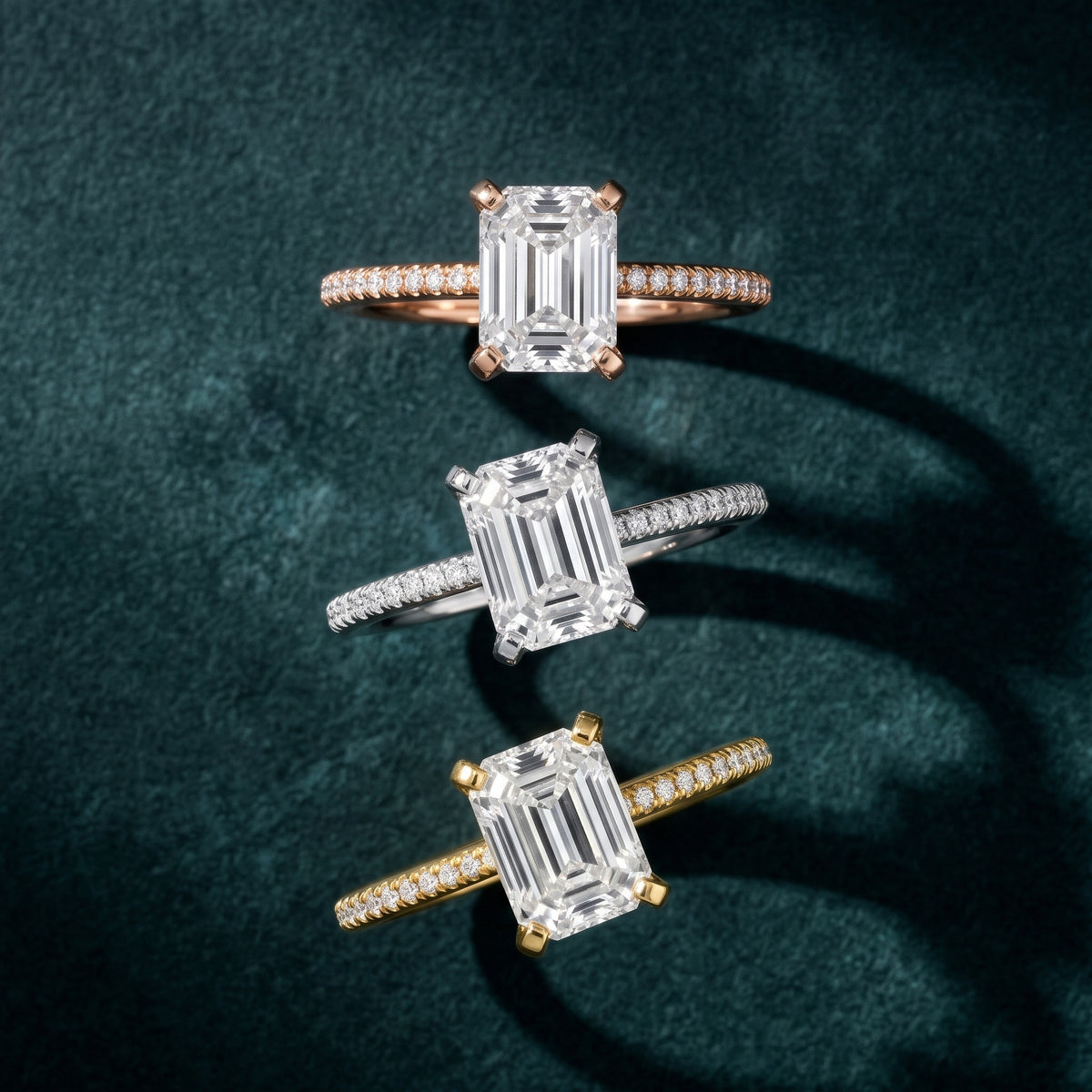 Mona Micropavé Emerald Diamond Engagement Ring in White Gold - 3rings.jpg