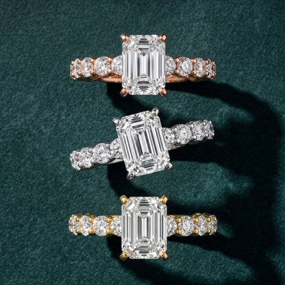 Leta Infinity Pavé Emerald Diamond Engagement Ring in Silver - 3rings.jpg