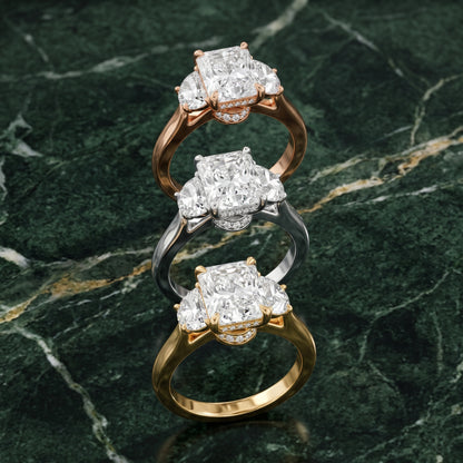 Romy Three-Stone Radiant Diamond Engagement Ring in Platinum - 3rings.jpg