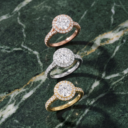 Bella Halo Pavé Round Diamond Engagement Ring in White Gold - 3rings.jpg