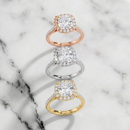 Alma Halo Pavé Cushion Diamond Ring in White Gold - 3rings.jpg