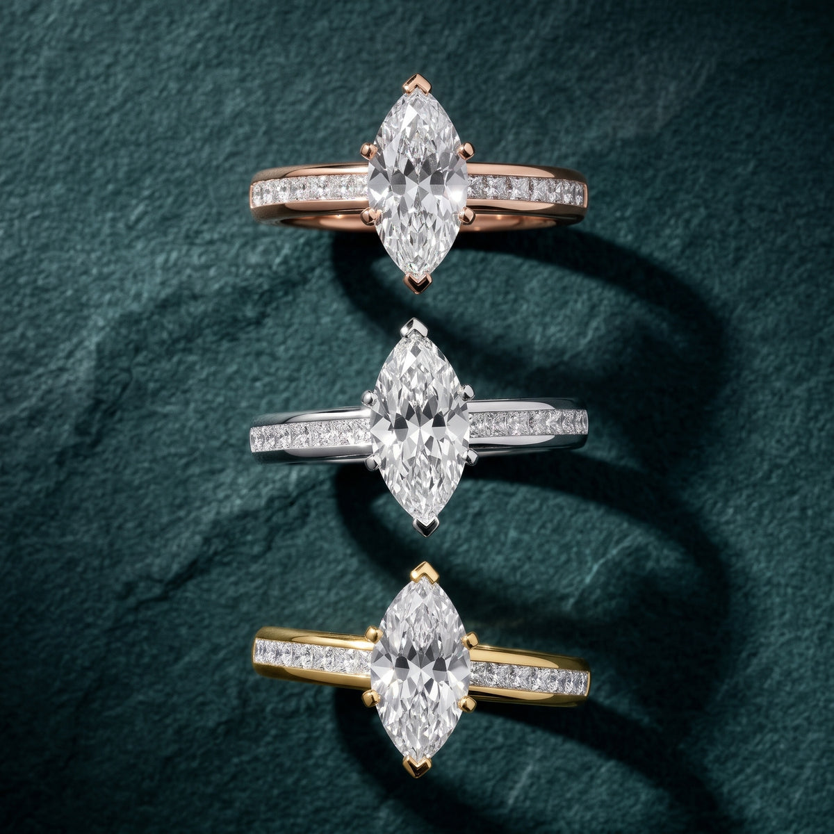 Solano Channel Set Marquise Diamond Engagement Ring in White Gold - 3rings.jpg