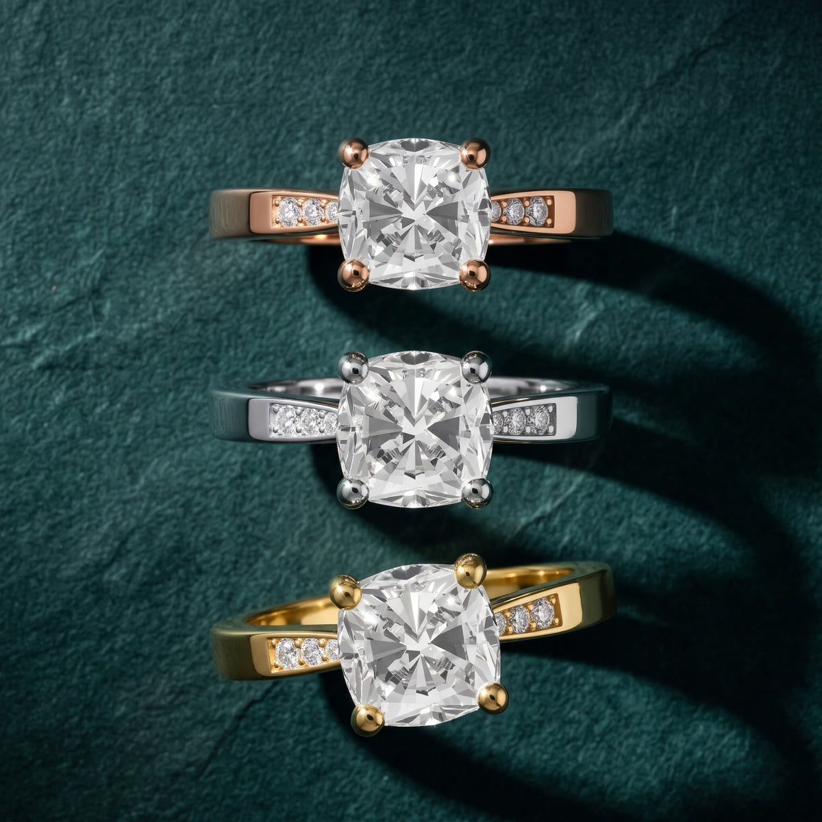 Minnie Flush-Set Cushion Diamond Engagement Ring in Silver - 3rings.jpg