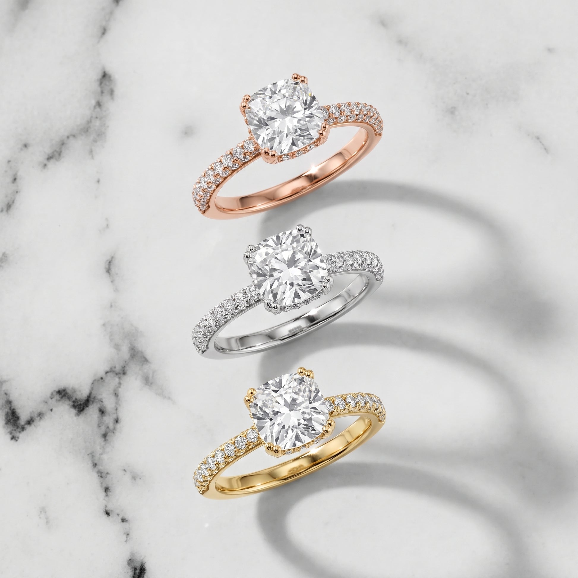 Violet Hidden Halo Pavé Cushion Diamond Ring in Rose Gold - 3rings.jpg