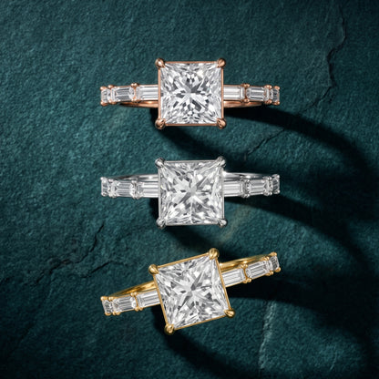Ojai East-West Baguette Princess Diamond Engagement Ring in Rose Gold - 3rings.jpg