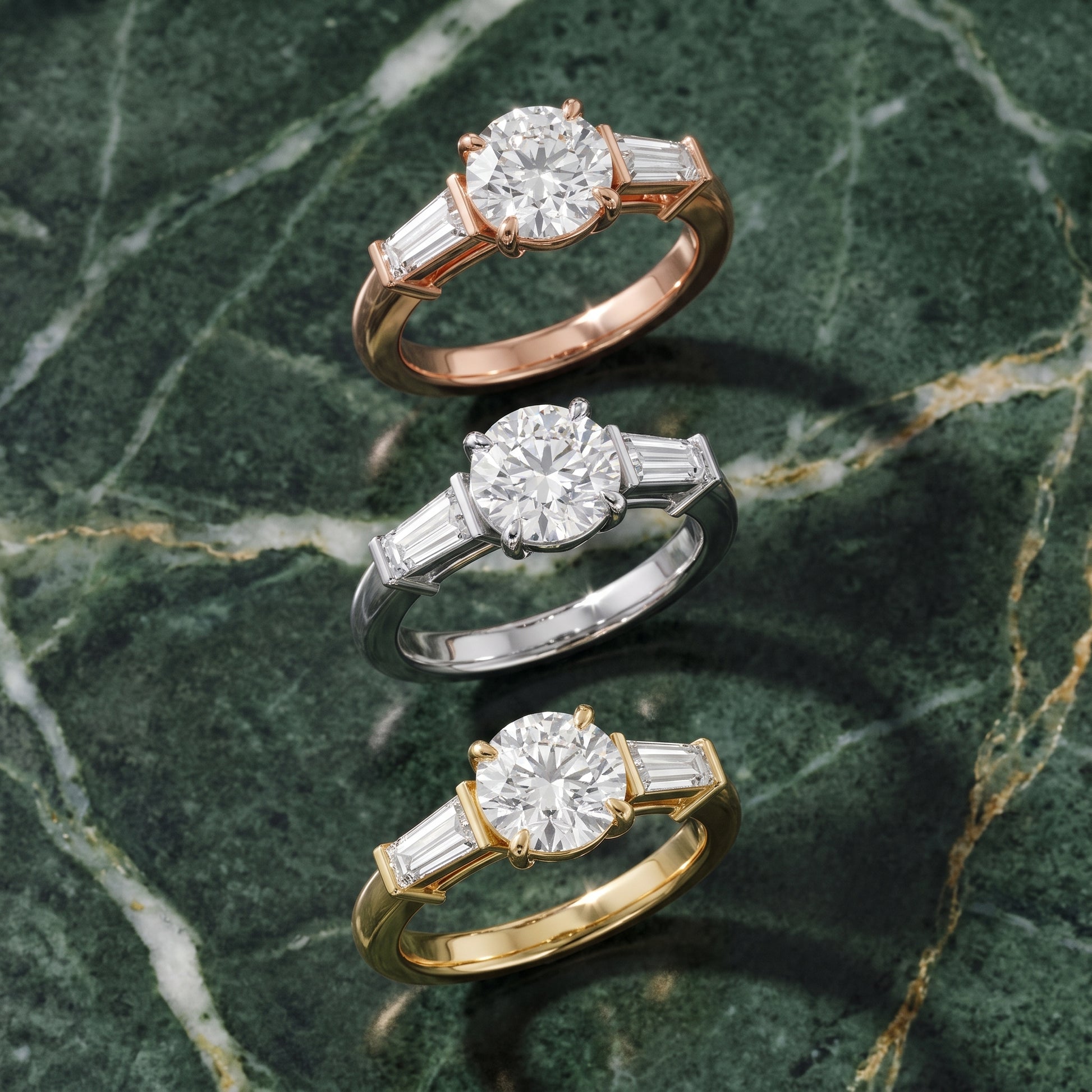 Zelda Tapered Baguette Round Diamond Engagement Ring in Yellow Gold - 3rings.jpg
