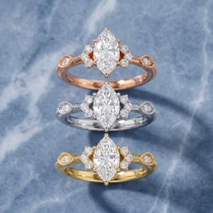 Naomi Vintage Milgrain Marquise Diamond Engagement Ring in Platinum - 3rings.jpg