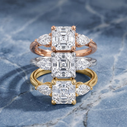 Faye Three-Stone Trellis Asscher Diamond Ring in Rose Gold - 3rings.jpg