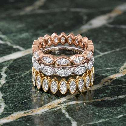 Renee Bezel Marquise Diamond Wedding Band in Rose Gold - 3rings.jpg