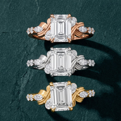 Lanai Marquise-Side Emerald Diamond Engagement Ring in White Gold - 3rings.jpg