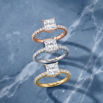 Thea Hidden Halo Pavé Princess Diamond Engagement Ring in White Gold - 3rings.jpg