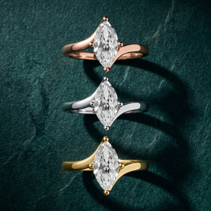 Clio Bypass Solitaire Marquise Diamond Engagement Ring in Rose Gold - 3rings.jpg