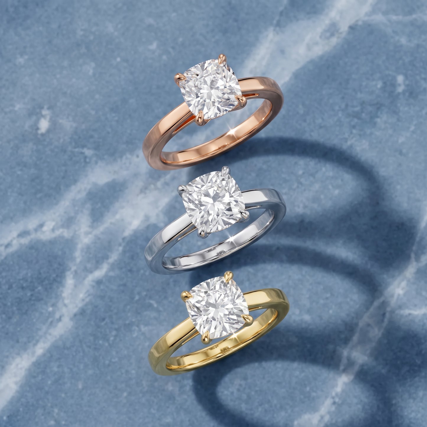 Kaia Solitaire Cushion Diamond Ring in Rose Gold - 3rings.jpg