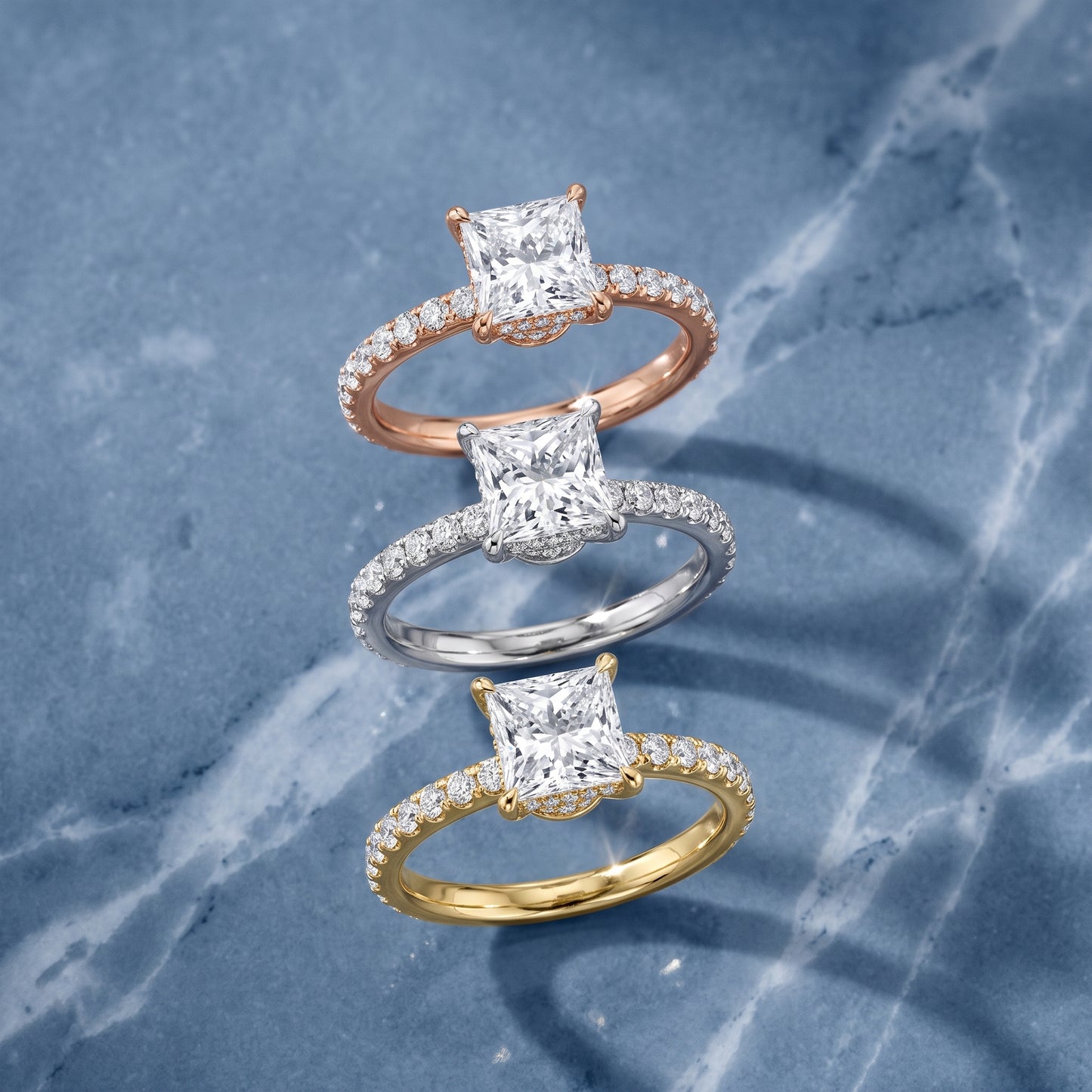 Thea Hidden Halo Pavé Princess Diamond Engagement Ring in Platinum - 3rings.jpg