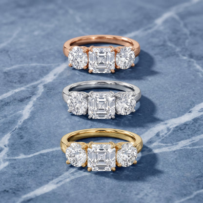 Esme Three-Stone Tapered Asscher Diamond Ring in Yellow Gold - 3rings.jpg
