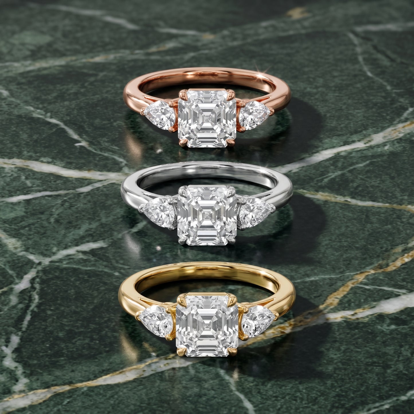 Phoebe Three-Stone Asscher Diamond Ring in Rose Gold - 3rings.jpg