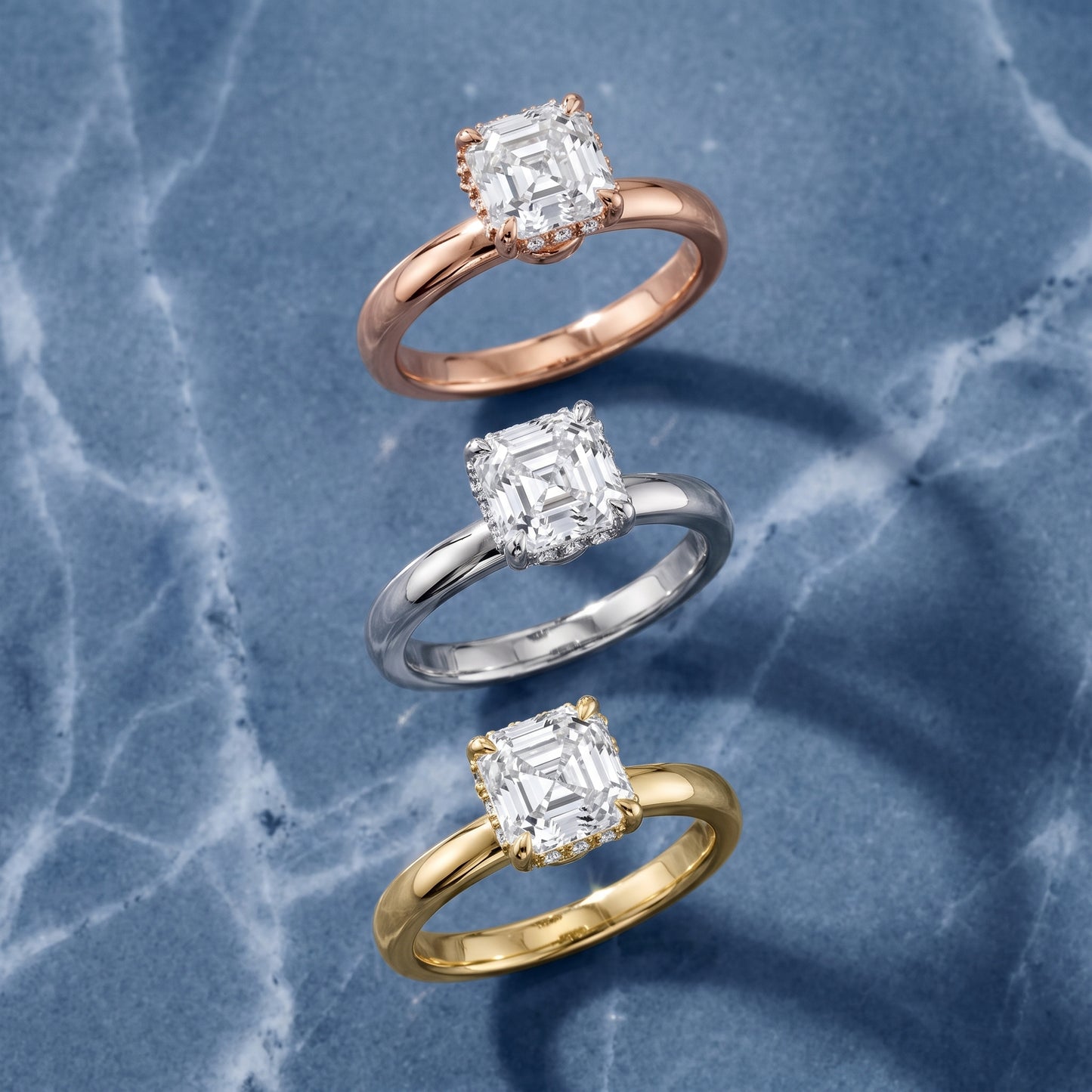 Lara Hidden Halo Asscher Diamond Engagement Ring in White Gold - 3rings.jpg