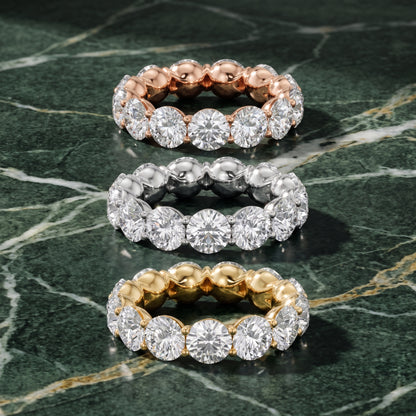 Aditi Claw Prong Round Diamond Eternity Band in Rose Gold - 3rings.jpg