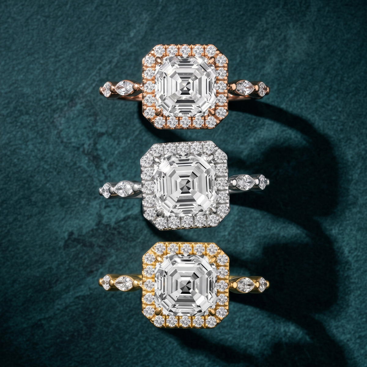 Alessandra Marquise-Side Halo Asscher Diamond Engagement Ring in White Gold - 3rings.jpg