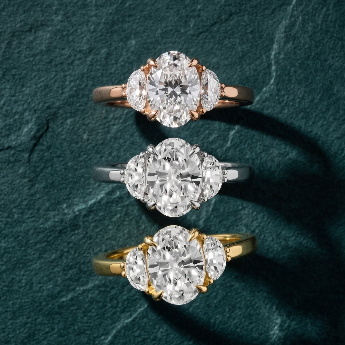 Madera Half-Moon Three-Stone Oval Diamond Engagement Ring in Rose Gold - 3rings.jpg
