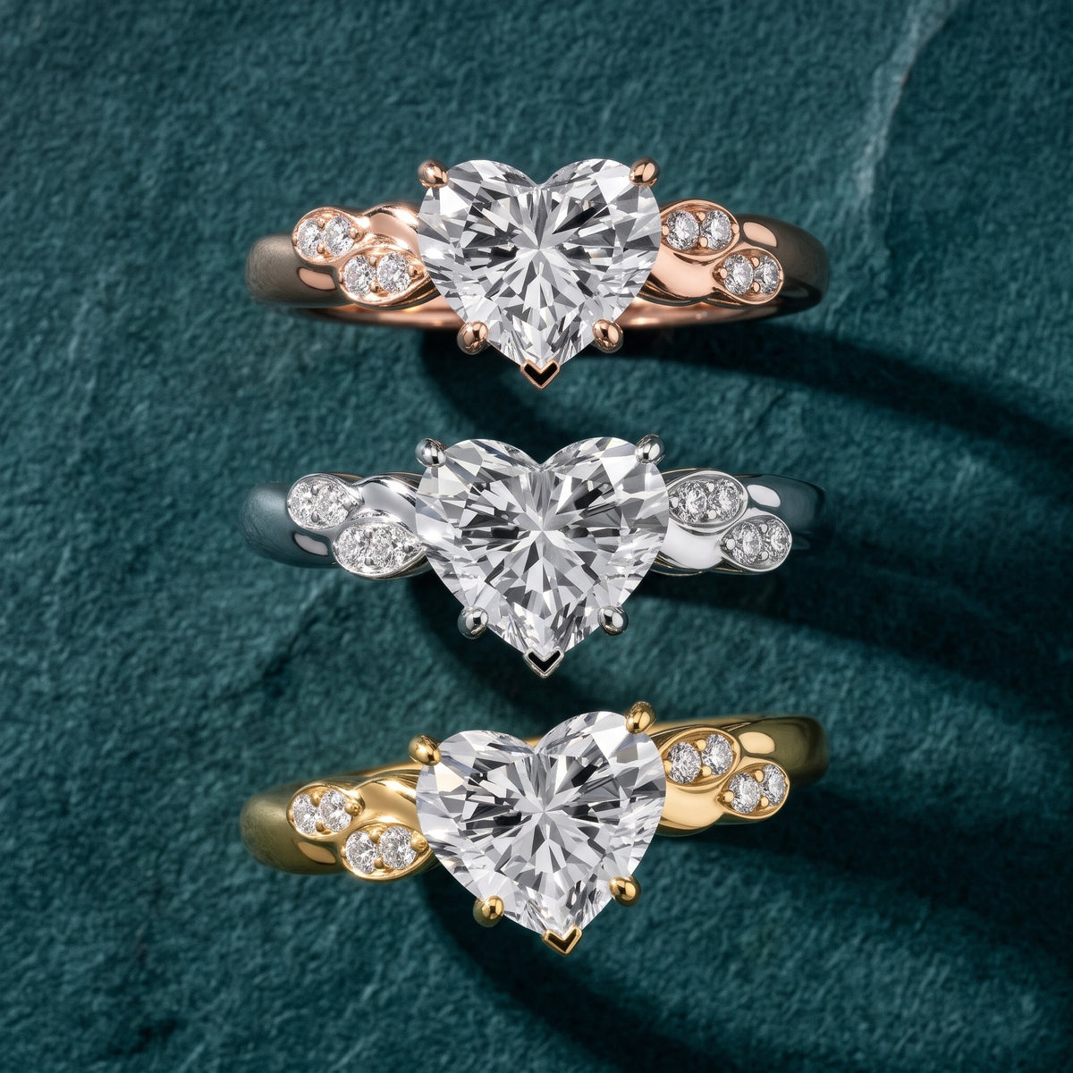 Robin Leaf Twist Heart Diamond Engagement Ring in Platinum - 3rings.jpg