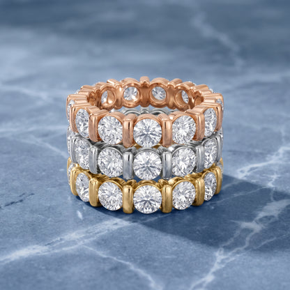 Allegra Bar Set Round Diamond Eternity Band in Rose Gold - 3rings.jpg