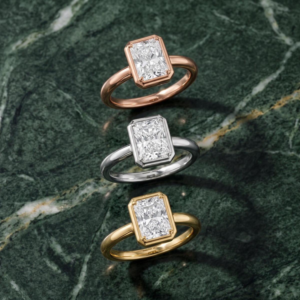 Alina Bezel Solitaire Radiant Diamond Engagement Ring in Yellow Gold - 3rings.jpg