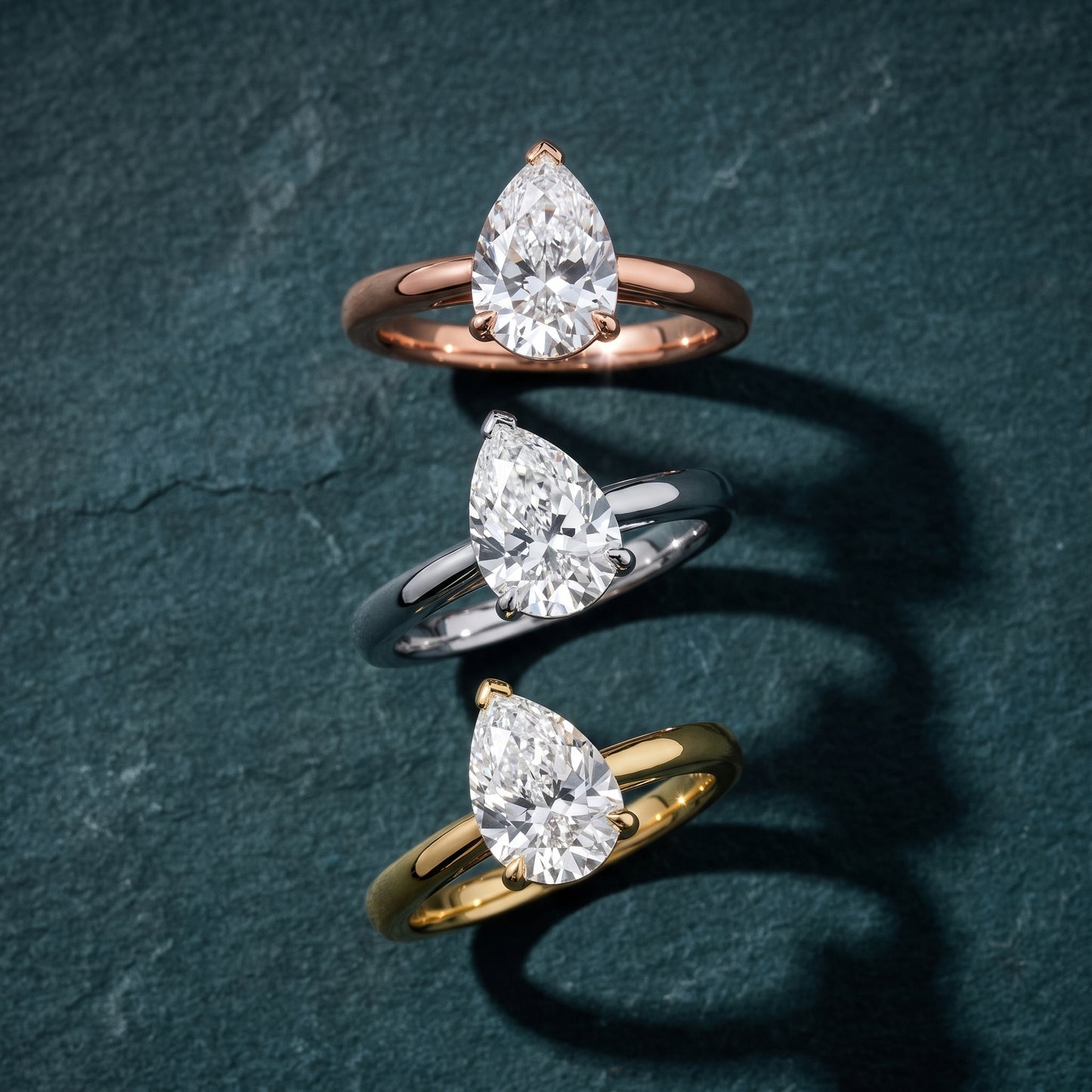 Sadie Cathedral Solitaire Pear Diamond Ring in Silver - 3rings.jpg