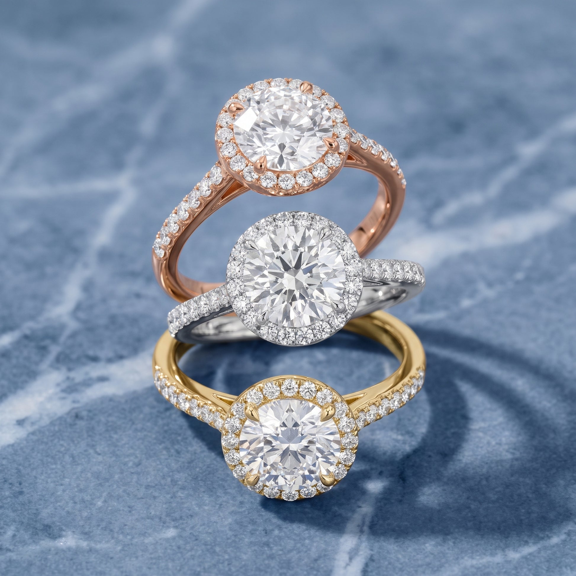 Alma Halo Pavé Round Diamond Ring in Silver - 3rings.jpg