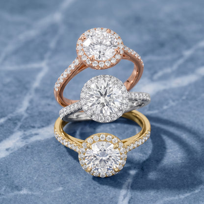 Alma Halo Pavé Round Diamond Ring in Silver - 3rings.jpg