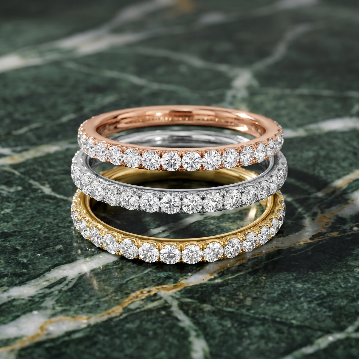 Jaya French Pavé Round Diamond Half Eternity Band in Rose Gold - 3rings.jpg