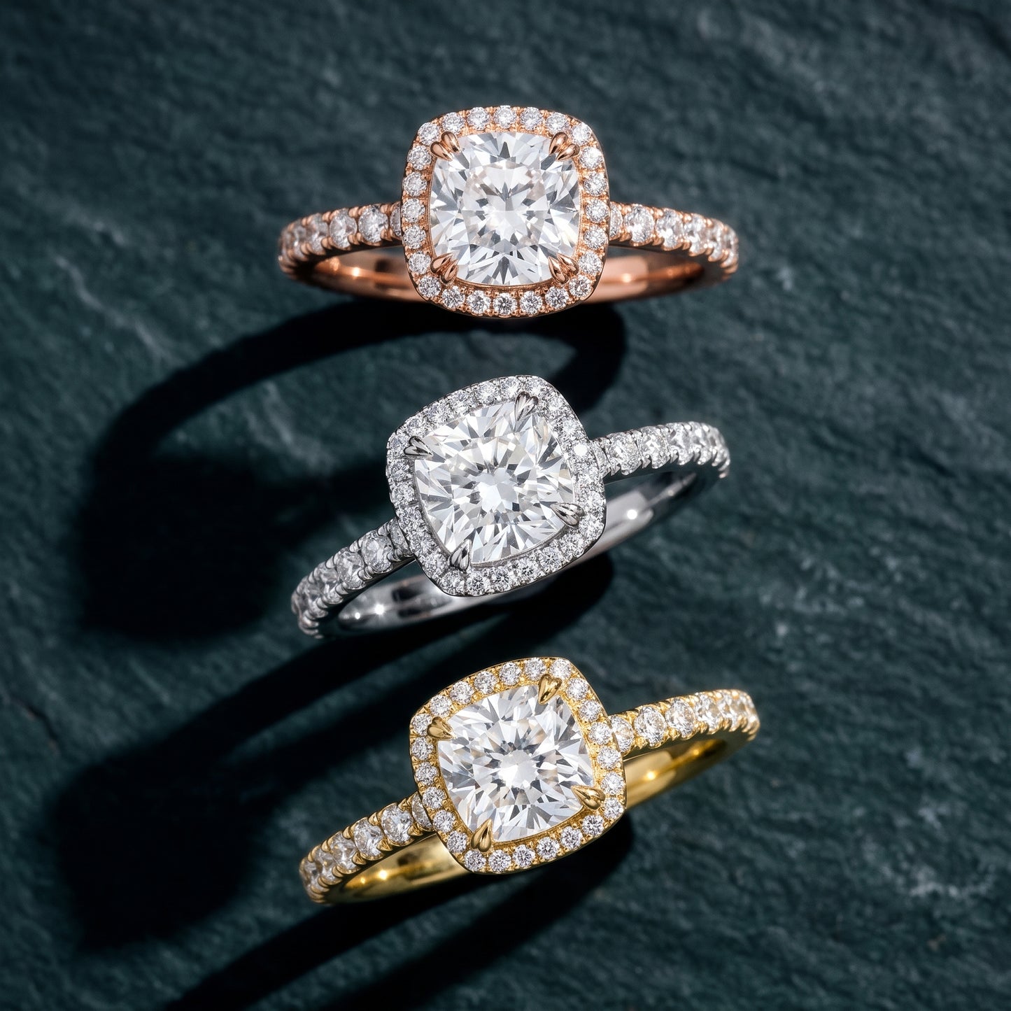Chloe Halo Pavé Cushion Diamond Ring in Platinum - 3rings.jpg