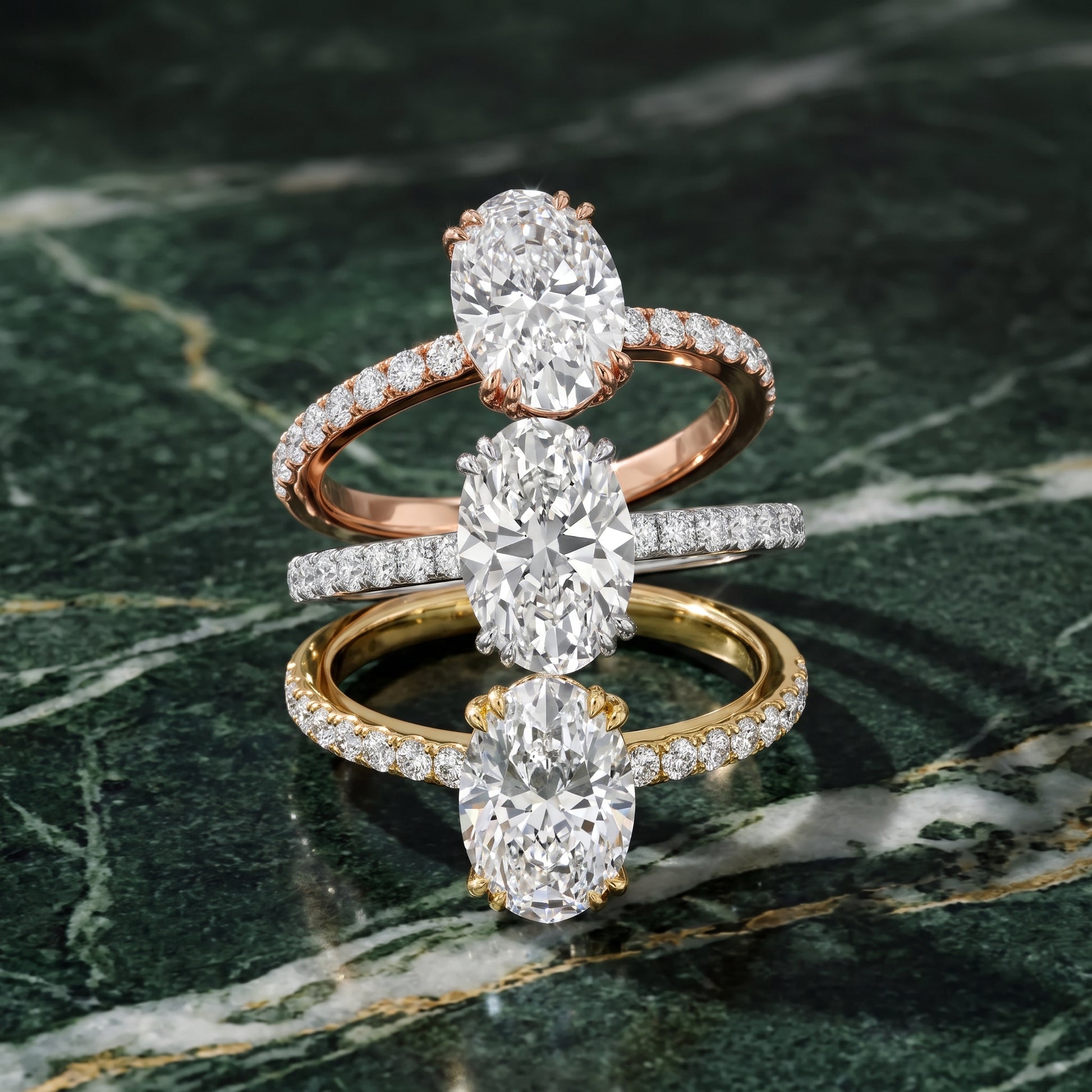 Novara Solitaire Pavé Oval Diamond Ring in Platinum - 3rings.jpg