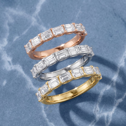 Margot Shared Prong Emerald Diamond Half Eternity Band in Yellow Gold - 3rings.jpg