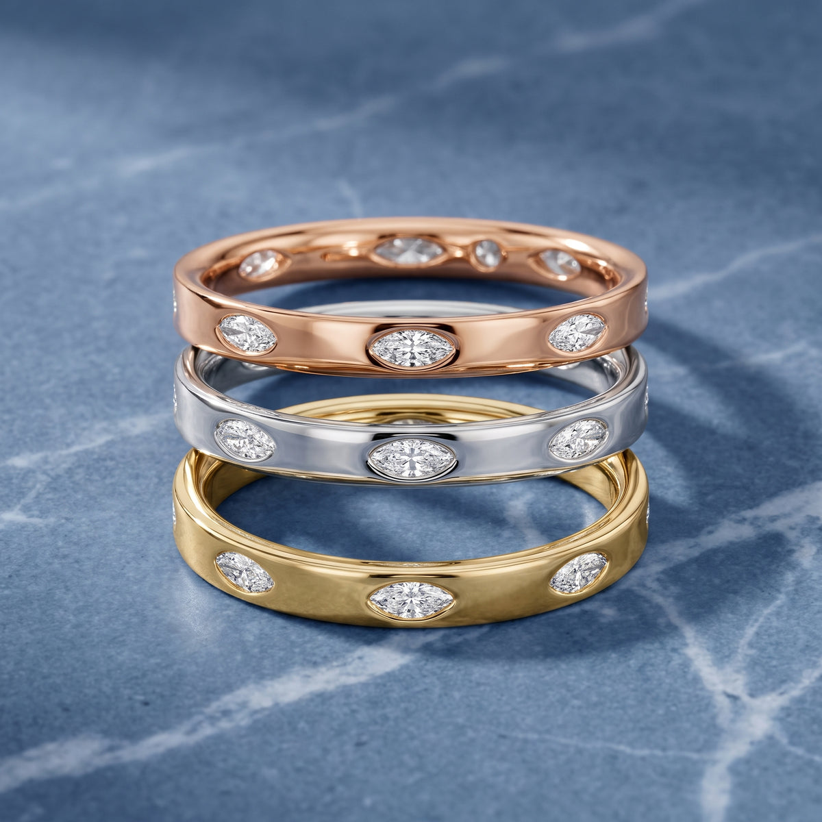 Samira Bezel Marquise & Round Diamond Eternity Band in White Gold - 3rings.jpg