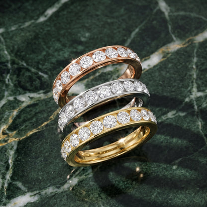 Oriana Channel Set Round Diamond Half Eternity Band in Silver - 3rings.jpg