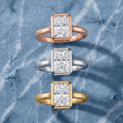 Jolie Bezel Solitaire Radiant Diamond Engagement Ring in Yellow Gold - 3rings.jpg