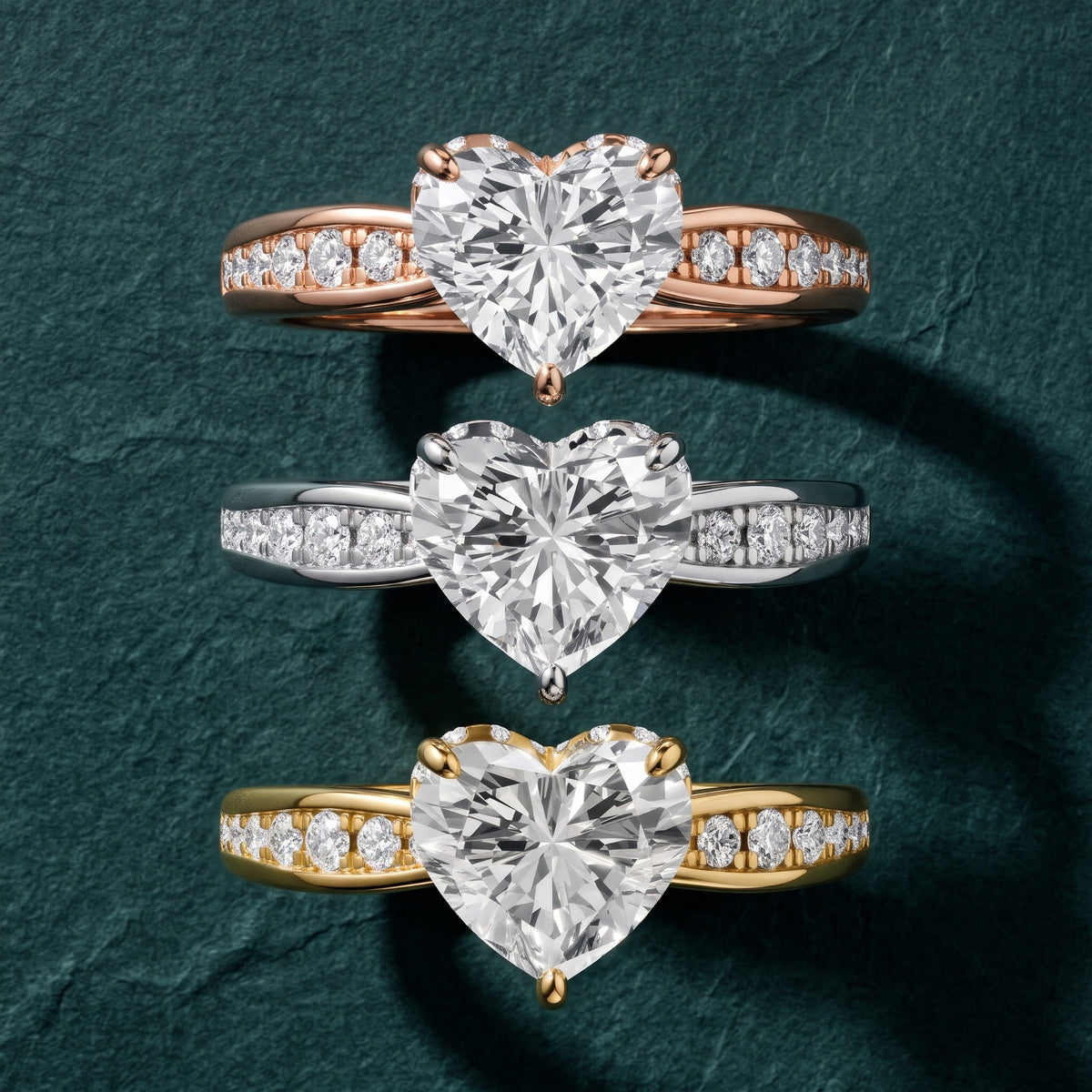 Ione Hidden Halo Pavé Heart Diamond Engagement Ring in White Gold - 3rings.jpg