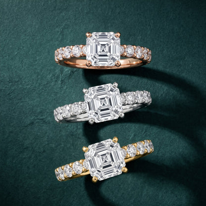 Heloise Statement Pavé Asscher Diamond Engagement Ring in Rose Gold - 3rings.jpg