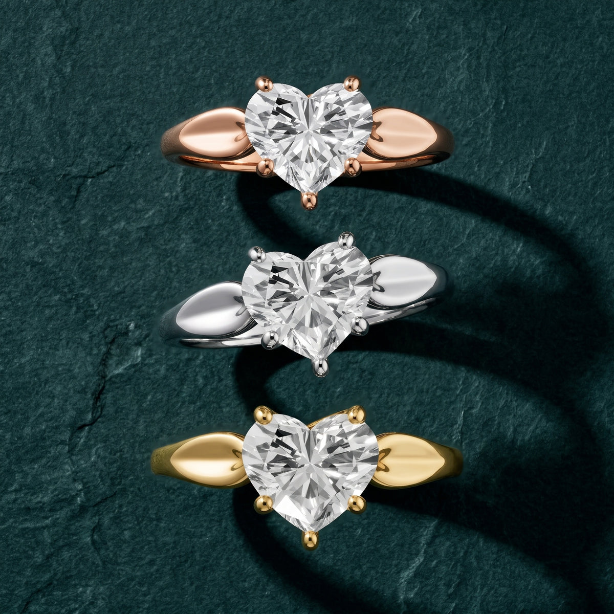 Lauretta Leaf Solitaire Heart Diamond Engagement Ring in Silver - 3rings.jpg
