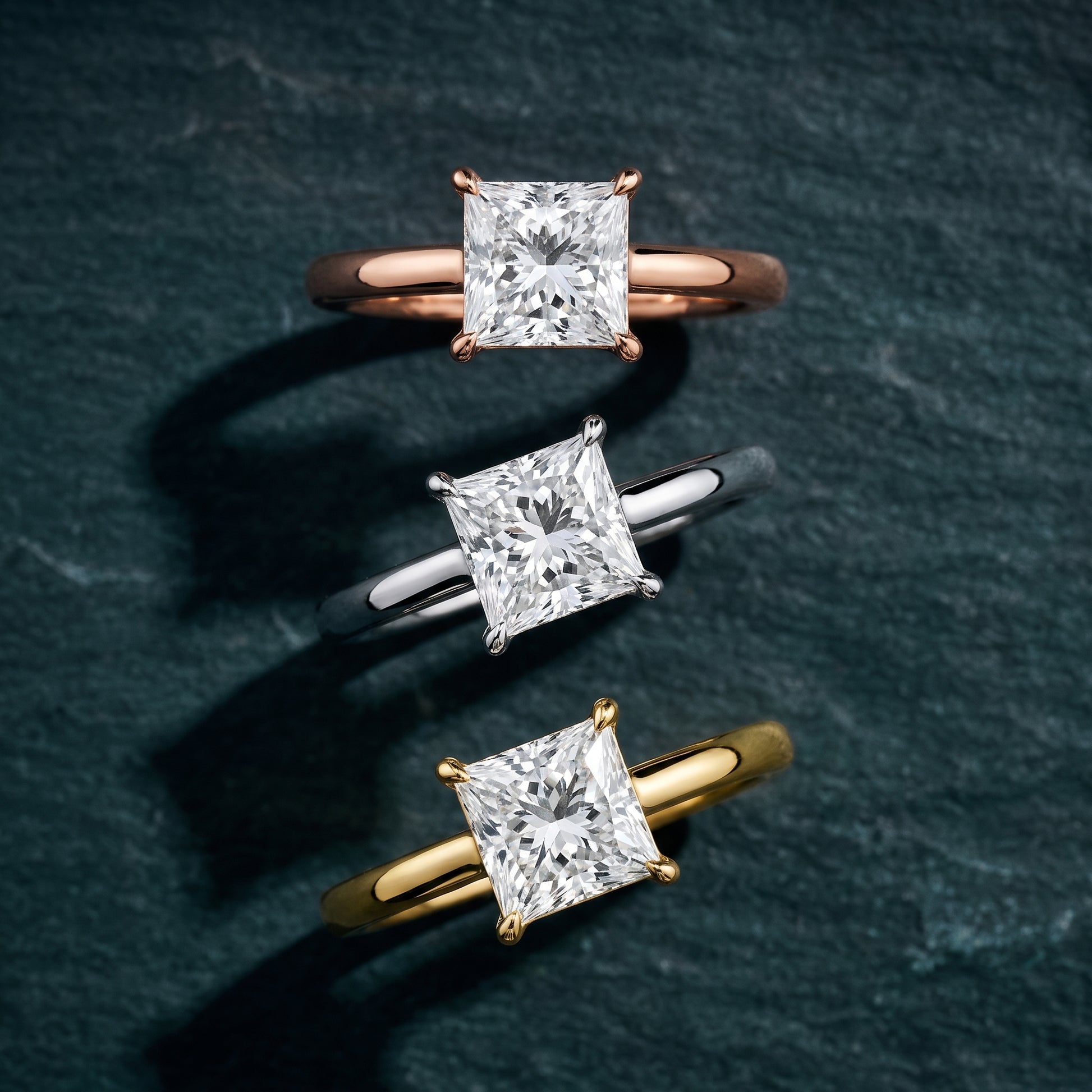 Sadie Cathedral Solitaire Princess Diamond Ring in Silver - 3rings.jpg