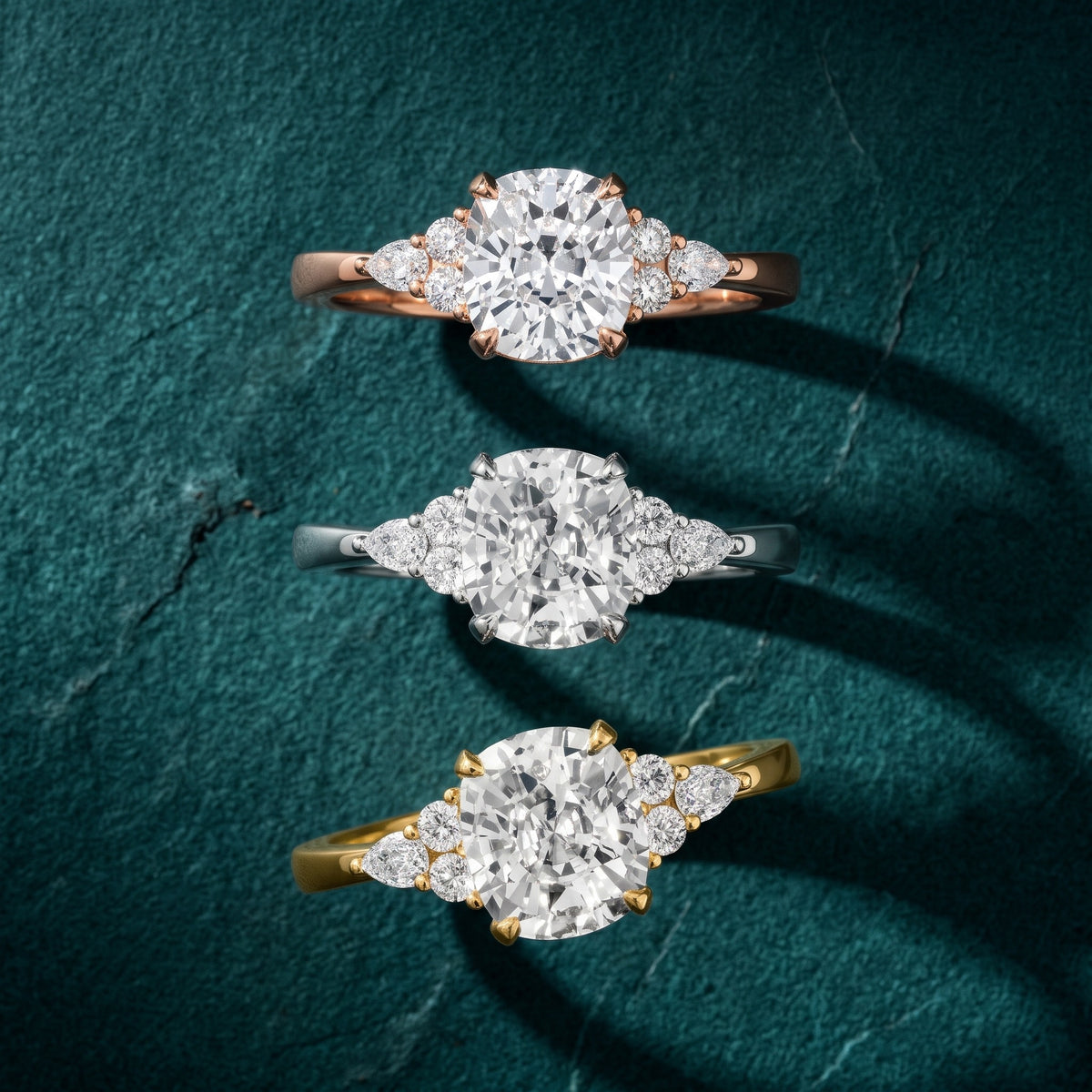Amelia Three Stone Cushion Diamond Engagement Ring in Yellow Gold - 3rings.jpg