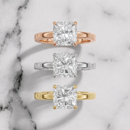 Kaia Solitaire Radiant Diamond Ring in Silver - 3rings.jpg