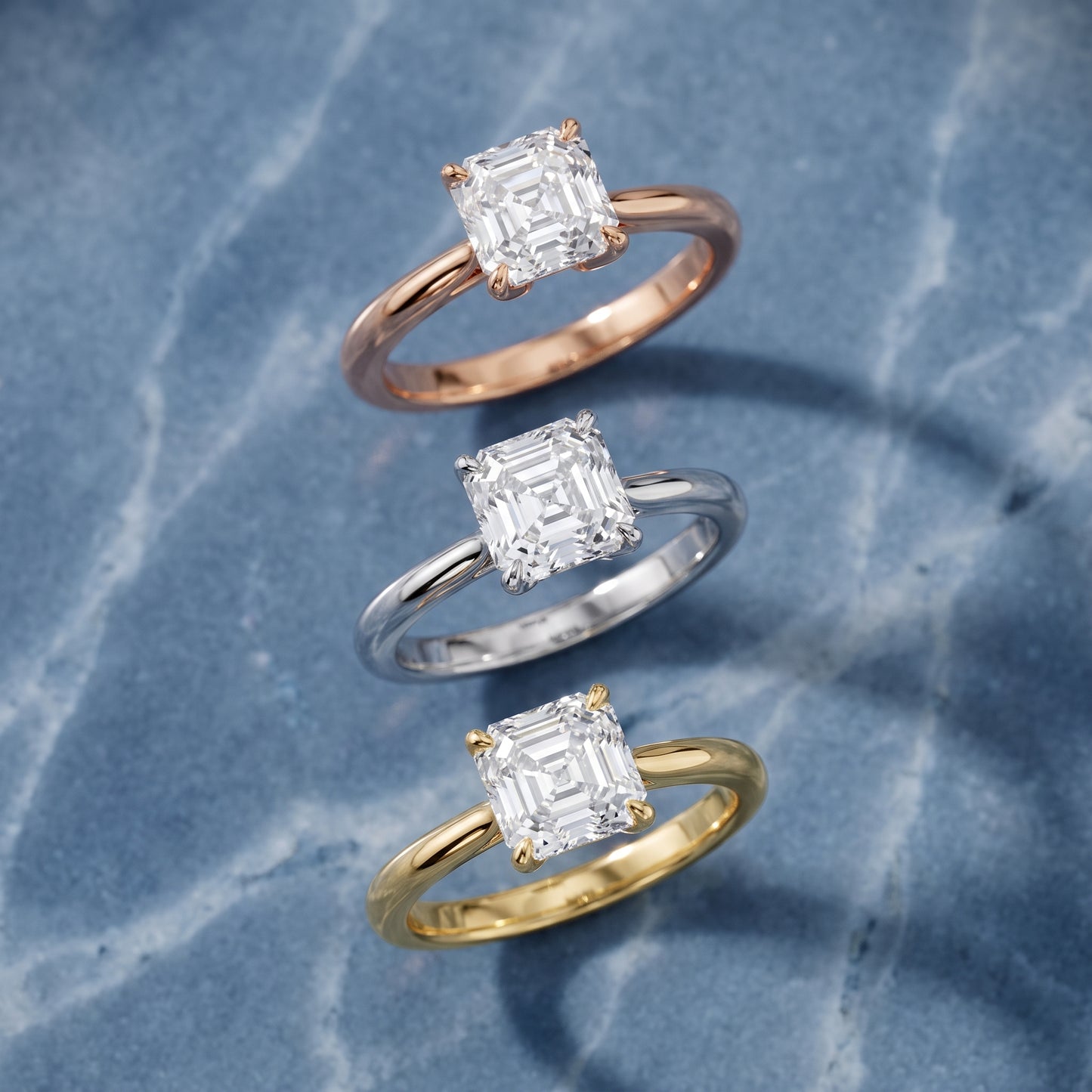 Evie Solitaire Six-Prong Asscher Diamond Engagement Ring in Platinum - 3rings.jpg