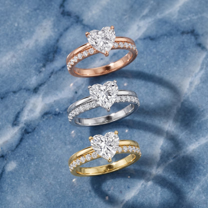 Veda Split Shank Pavé Heart Diamond Engagement Ring in Yellow Gold - 3rings.jpg